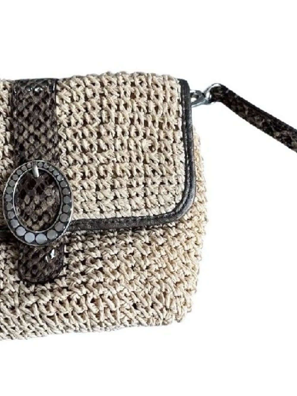 Brighton Dottie raffia clutch